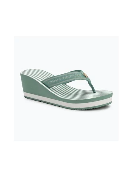 В'єтнамки Tommy Hilfiger Stripes Wedge Beach Sandal charming green зелені