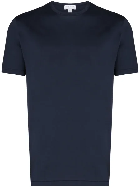 Tricou Sunspel clasic scurt albastru