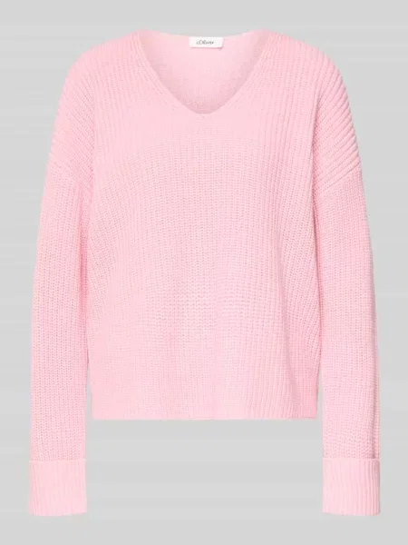 Sweter z dzianiny o kroju oversized z mieszanki bawełny S.oliver Red Label różowy