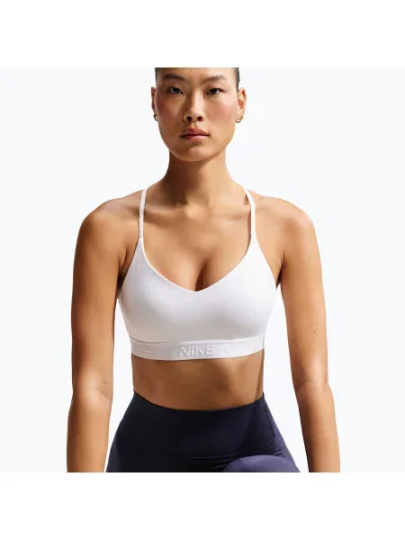 Спортен сутиен Nike Indy Light Support white/stone mauve бяло