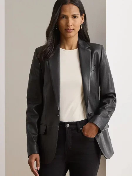 Lauren Ralph Lauren sako kožené černé