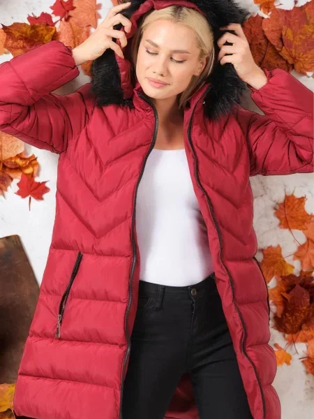 Płaszcz Dewberry bordowy