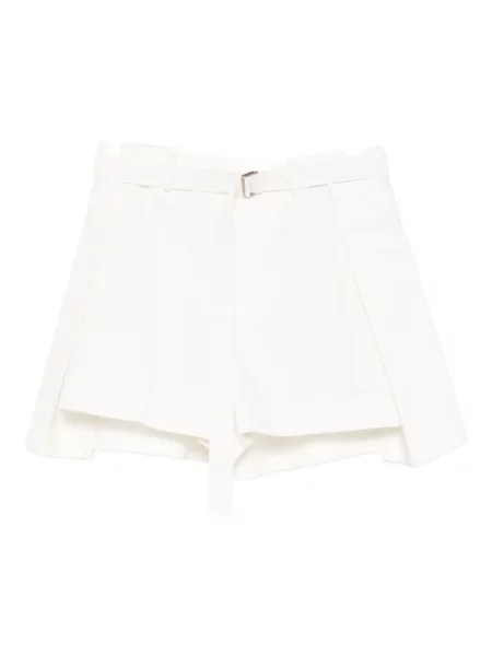 Szorty Sacai na sprzączkę białe
