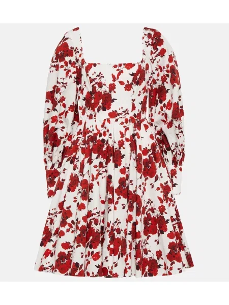 Rochie Emilia Wickstead cu model floral roșu