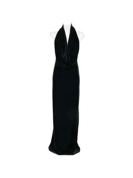 Rochie maxi Amazuìn cu gât halter negru