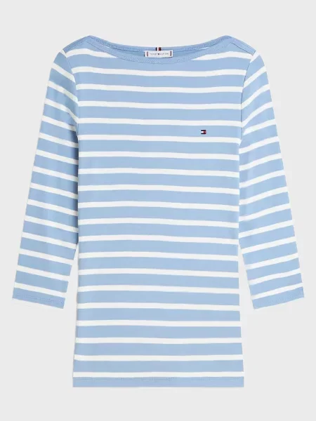 Смугастий лонгслів Tommy Hilfiger блакитний
