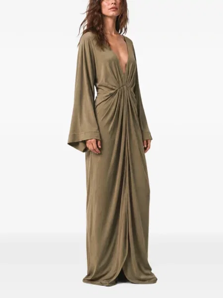 Rochie maxi Inmaculada cu volane verde