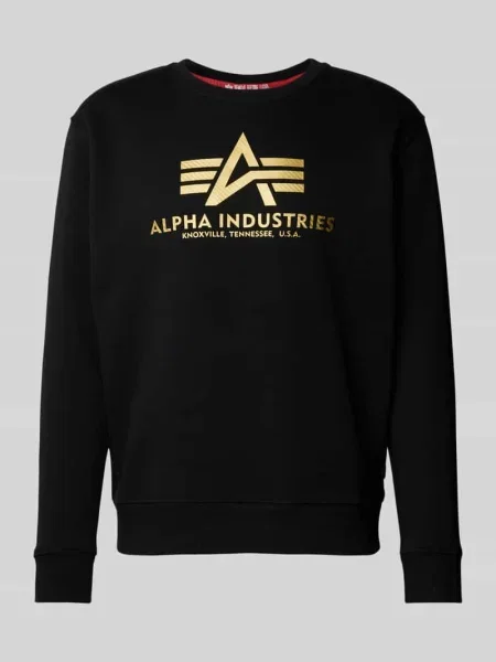 Bluza Alpha Industries Basic Carbon black/gold czarna