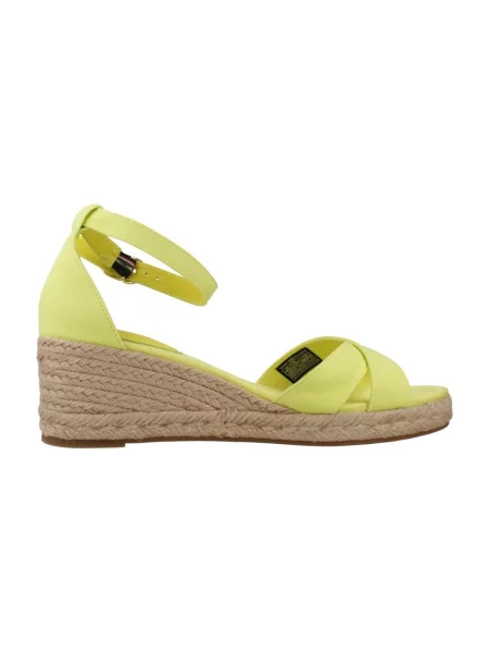 Pantofi Tommy Hilfiger cu pană cu bretele galben