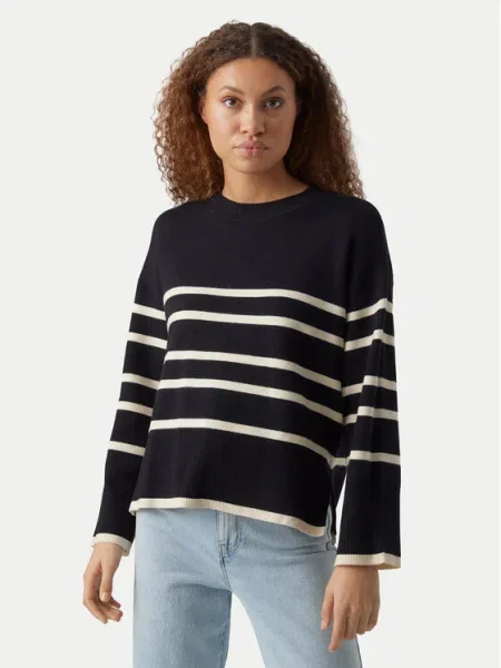 VERO MODA Sveter SABA krémová čierna