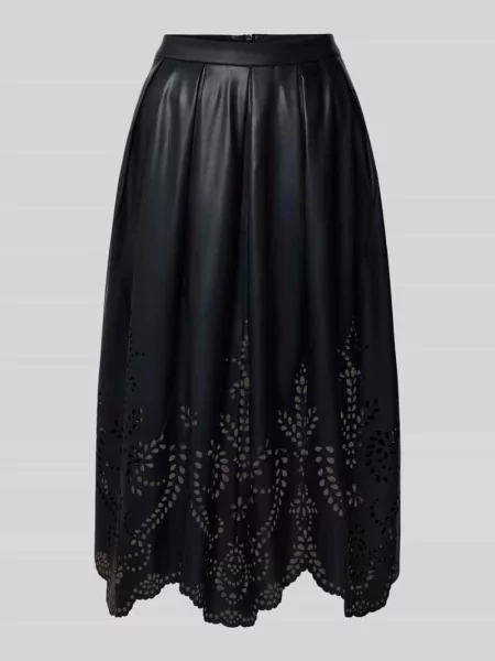 Spódnica midi z imitacji skóry z zamkiem błyskawicznym Oui