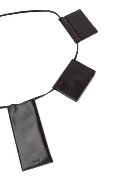 Cu centură curea Amomento din piele negru