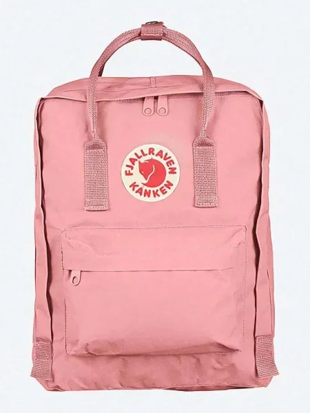 Большой рюкзак Fjallraven с аппликацией розовый