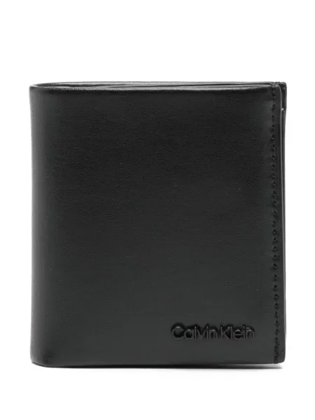 Portofel Calvin Klein din piele cu autograf negru