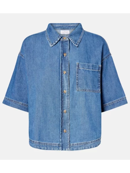 Cămașă Velvet de catifea albastru