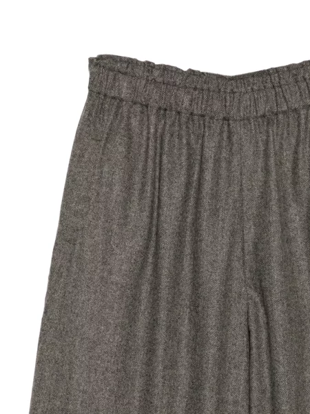 Pantaloni palazzo Daniela Gregis cu model herringbone maro