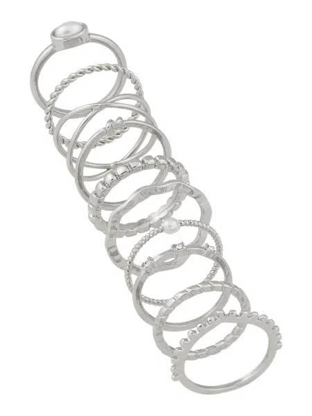 ABOUT YOU Prstan srebrna / transparentna / biserno bela