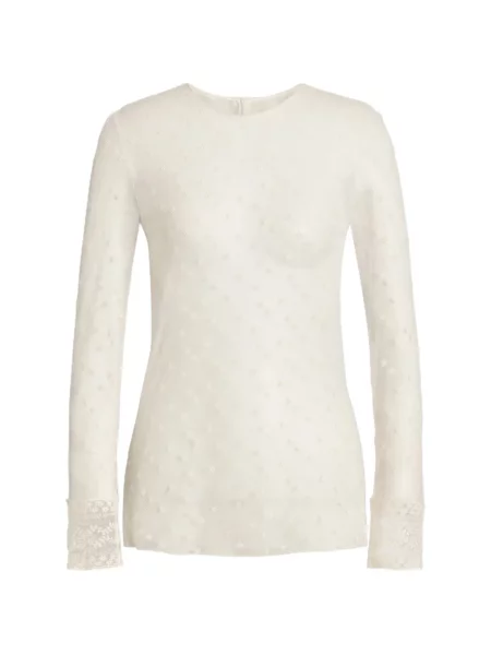 Top Alberta Ferretti din dantelă alb