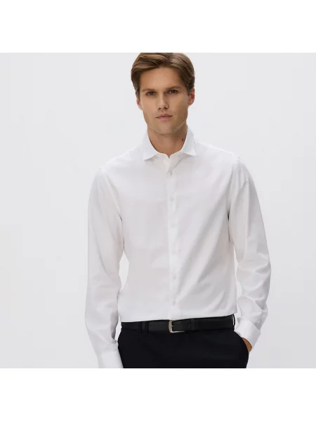 Reserved Košile slim fit z egyptské bavlny bílá