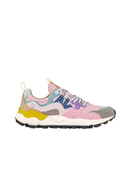 Sneakersy Flower Mountain zamszowe w kwiatki różowe