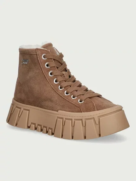 Buty Tommy Jeans Platform Sneaker MC WL dark camel brązowe