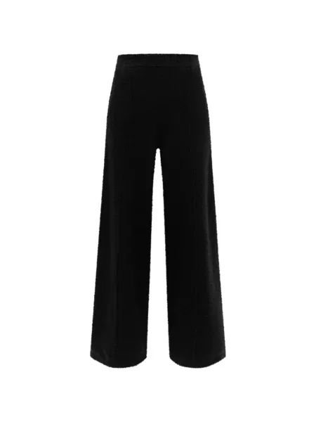 Pantaloni palazzo Laneus tricotate negru