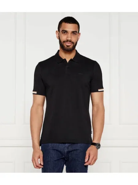 BOSS BLACK Polo Parlay | Regular Fit | mercerizat negru