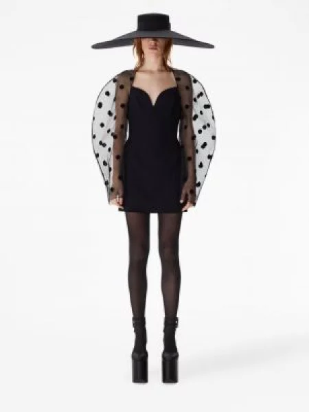 Ilgas maxi suknele Nina Ricci iš tiulio juoda