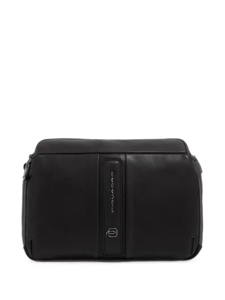 Geantă crossbody Piquadro cu autograf negru