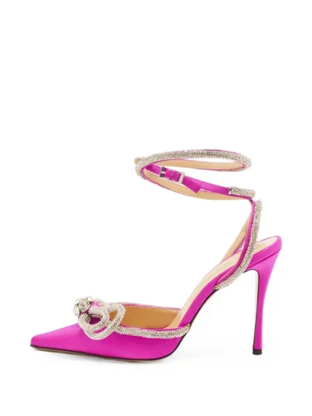 Pantofi cu toc Mach & Mach cu funde roz