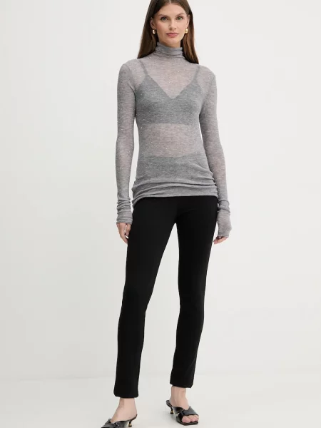 Pinko sweter lekki z półgolfem szary