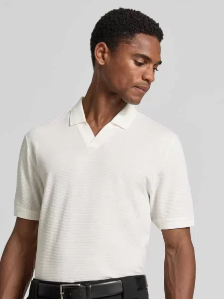 Koszulka polo o kroju regular fit z mieszanki bawełny S.oliver Red Label biała