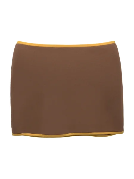 Pull&Bear Fustă maro / șofran galben