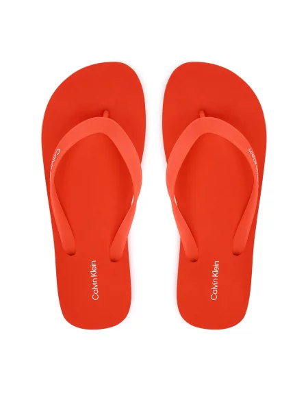 Japonke Calvin Klein Logo Strap oranžna