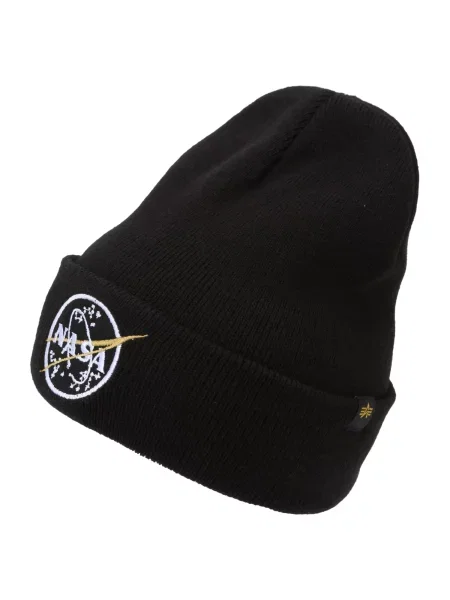 Alpha Industries Čepice Nasa Beanie Černá bílý