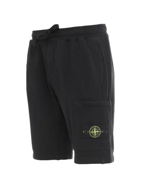 Fleece σορτς Stone Island πέτρες μαύρο