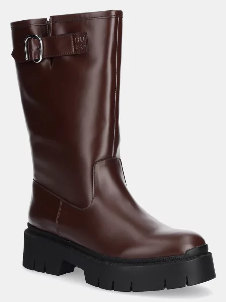 HUGO botine Kris maro cu platforma bordo