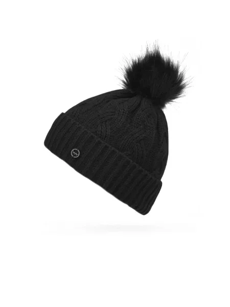 Плетена шапка Vuch помпони плетена черно