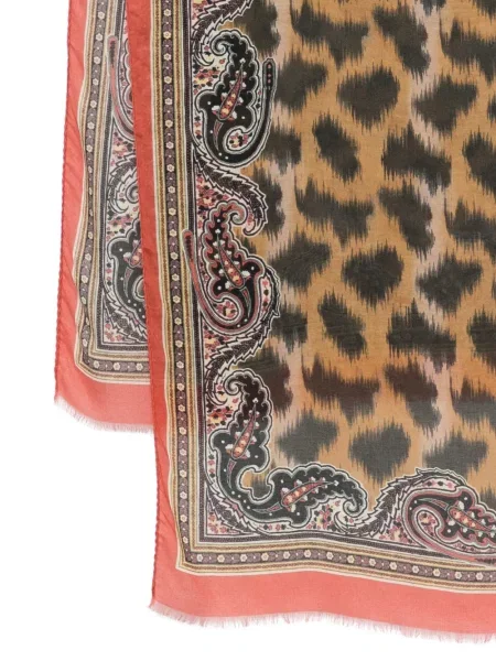 Fular Etro cu imagine cu model paisley maro