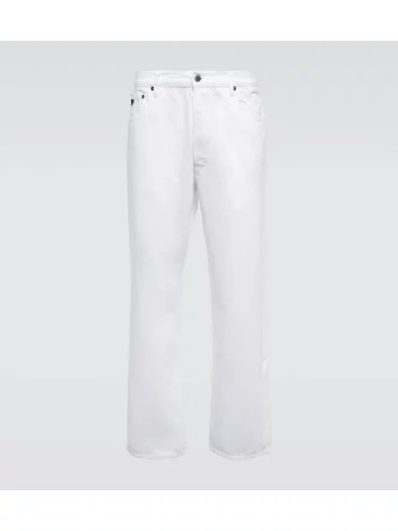 Ravne kavbojke Prada bela