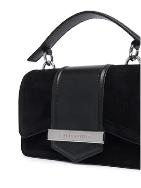 Karl Lagerfeld crossbody torbica semiš K/NOVA črna