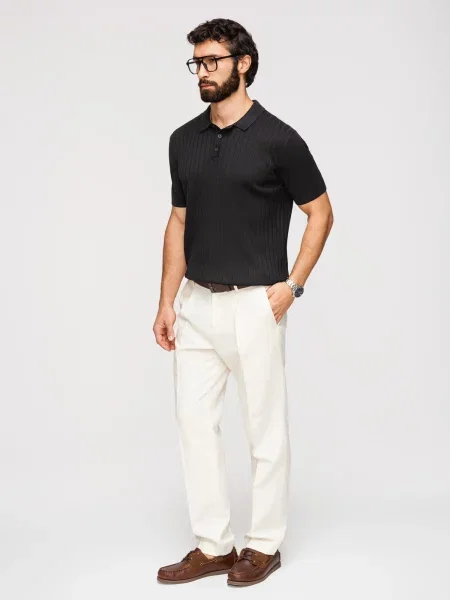 Prugasta polo majica Ombre crna