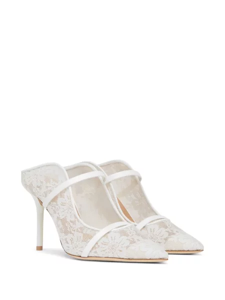 Papuci tip mules Malone Souliers alb