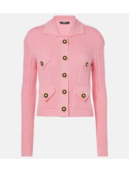 Cardigan Balmain tricotate roz