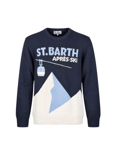 Sweter Mc2 Saint Barth wełniany niebieski