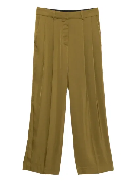 Pantaloni Michael Kors din satin verde