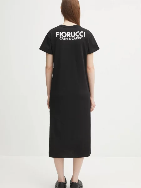 Šaty Fiorucci Cash and Carry Print Maxi midi černá