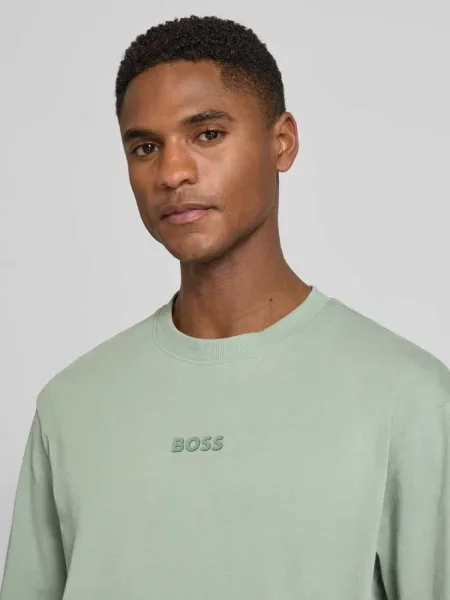 T-shirt z nadrukiem z logo i okrągłym dekoltem Boss Green