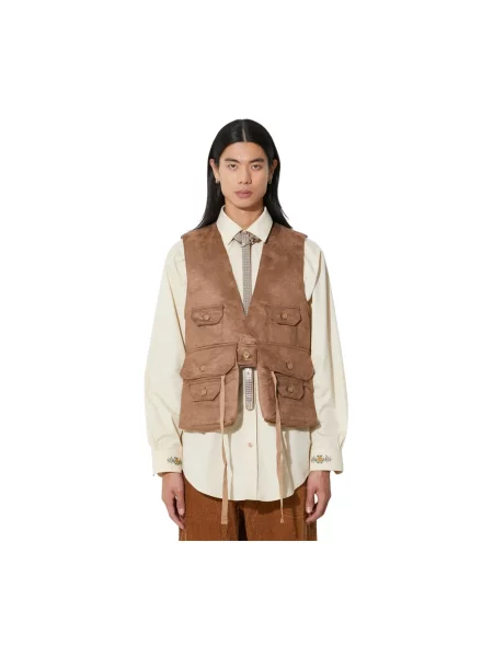 Kamizelka Engineered Garments zamszowa brązowa