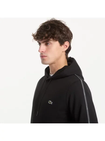 Hanorac cu glugă Lacoste negru